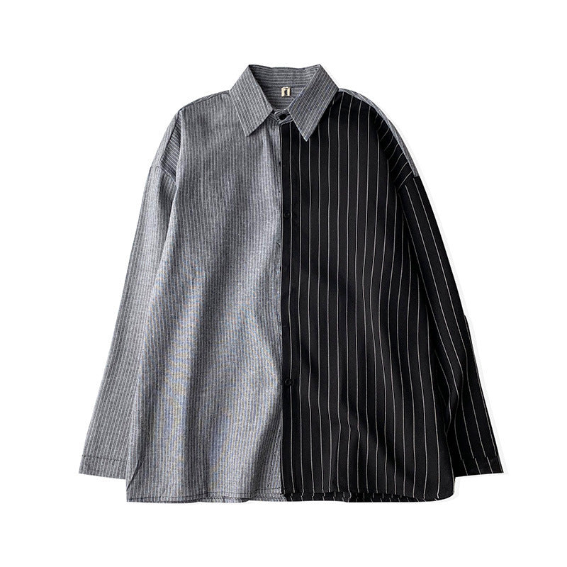 Korean retro striped men's shirt - Urban Nomads