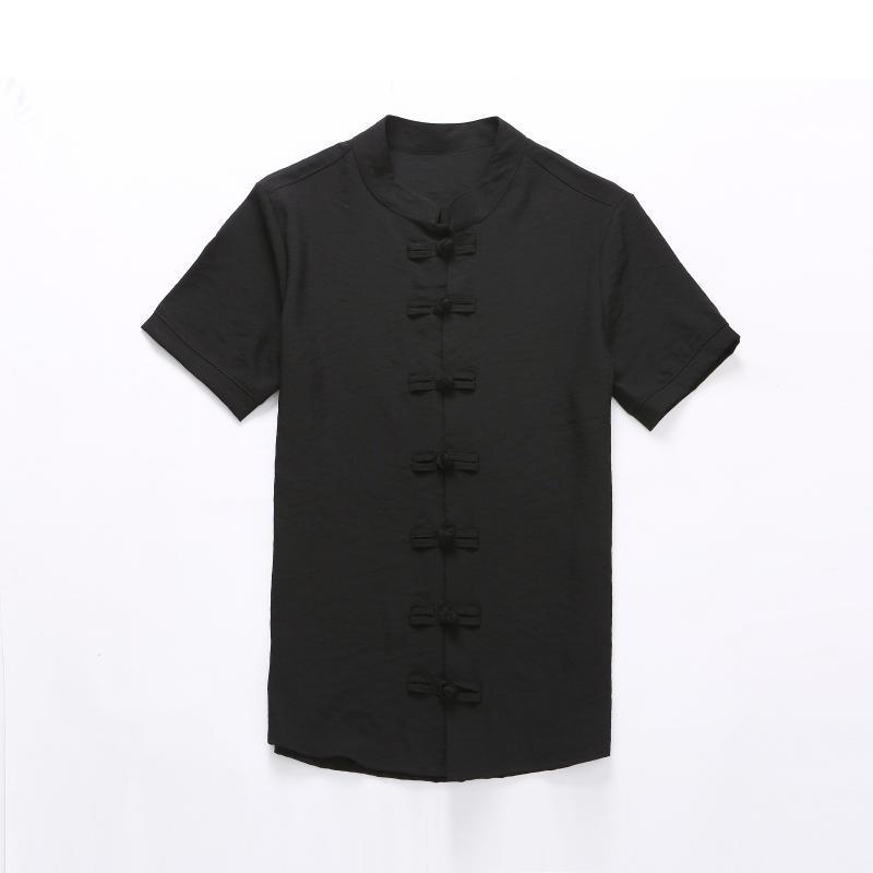 Chinese style men's solid color shirt - Urban Nomads