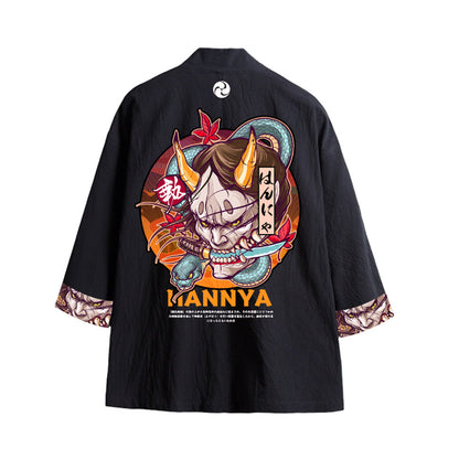 Mens Chinese style hannya print robes - Urban Nomads