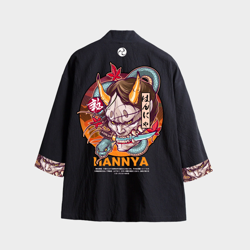 Mens Chinese style hannya print robes - Urban Nomads