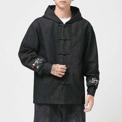 Chinese Style Men's Hooded Tang Suit jacket - Urban Nomads