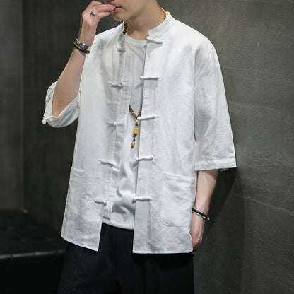 Chinese Style Men's Linen Shirt - Urban Nomads