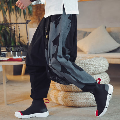 Mens chinese style nine-point pants - Urban Nomads