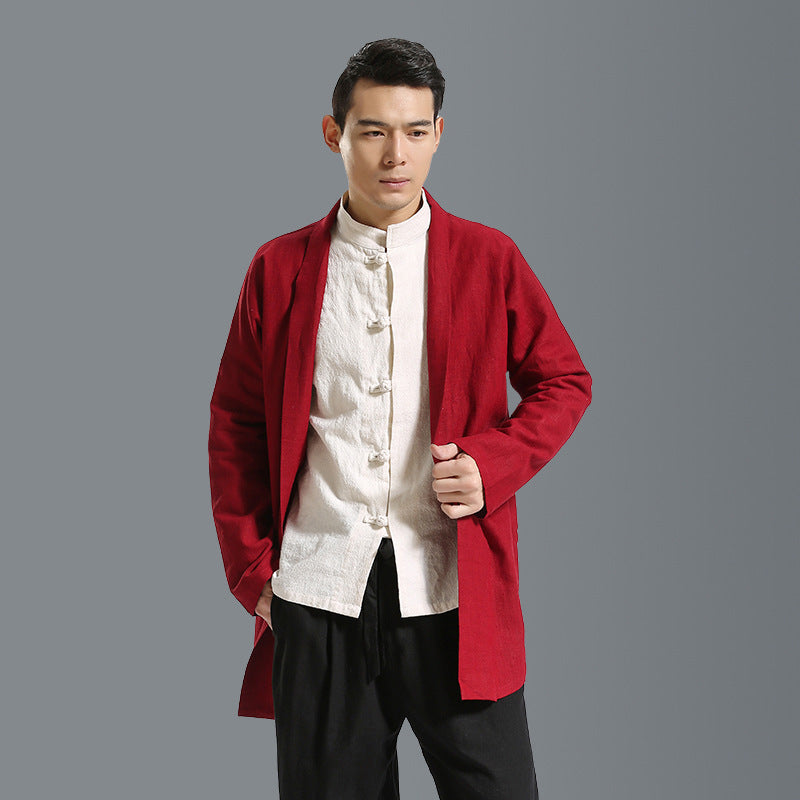 Chinese style linen men's jacket - Urban Nomads