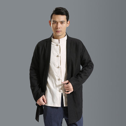 Chinese style linen men's jacket - Urban Nomads