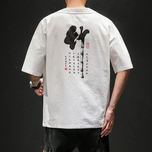 Chinese style Mens printed casual t-shirt - Urban Nomads