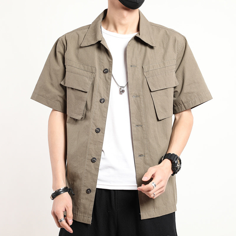 Chinese men's short sleeve shirt - Urban Nomads