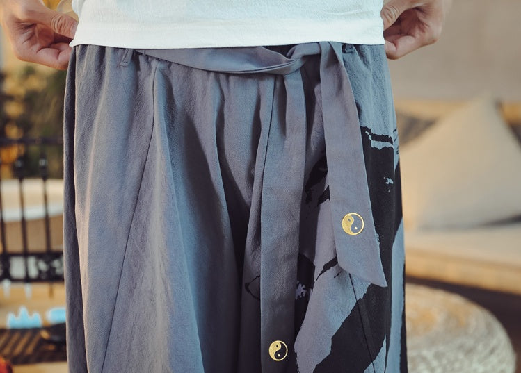 Mens chinese style nine-point pants - Urban Nomads