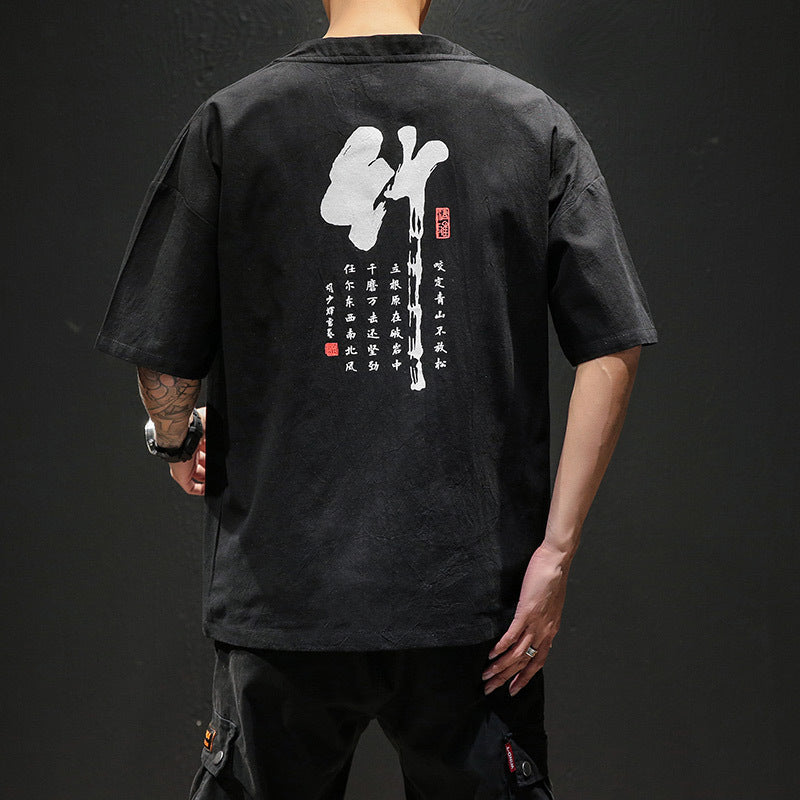 Chinese style Mens printed casual t-shirt - Urban Nomads