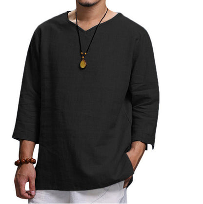 Men's linen long sleeve shirt - Urban Nomads