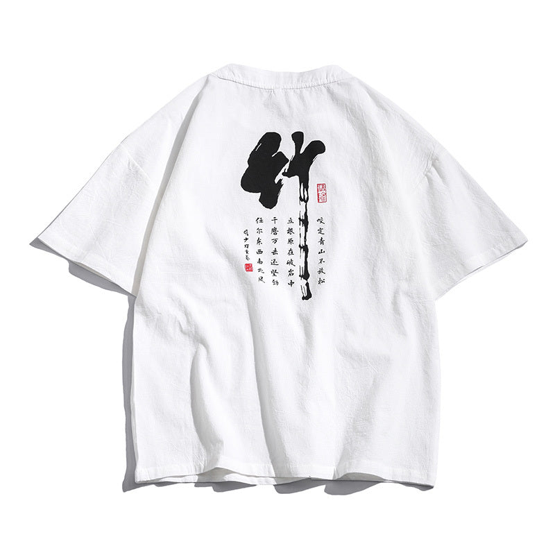 Chinese style Mens printed casual t-shirt - Urban Nomads