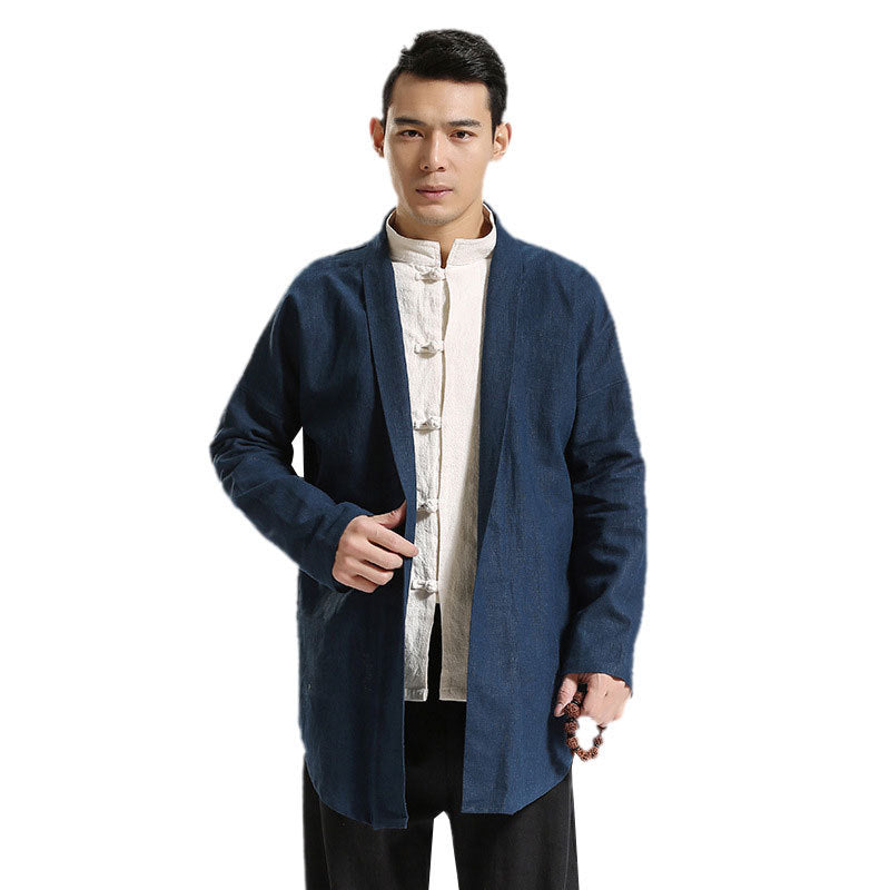 Chinese style linen men's jacket - Urban Nomads