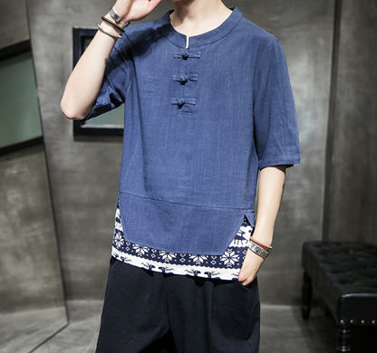 Chinese style men's short-sleeved T-shirt - Urban Nomads