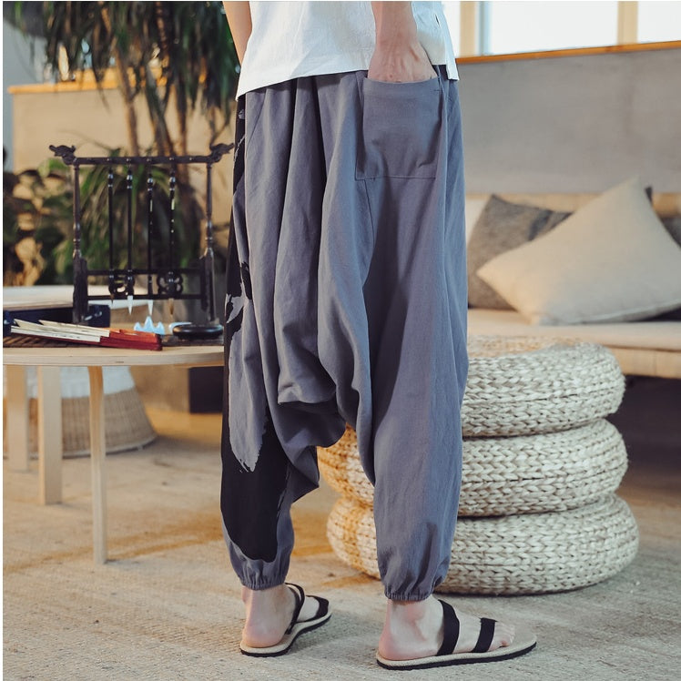 Mens chinese style nine-point pants - Urban Nomads