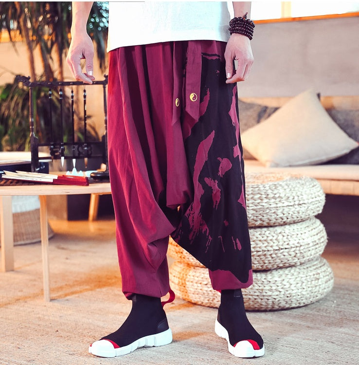 Mens chinese style nine-point pants - Urban Nomads