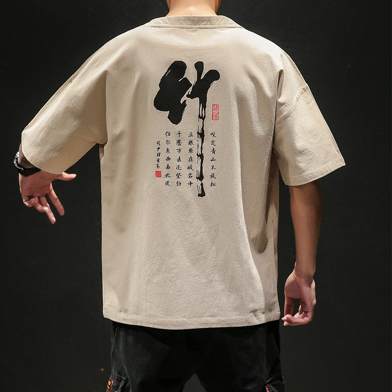 Chinese style Mens printed casual t-shirt - Urban Nomads