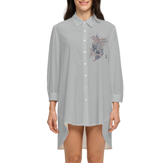 High-Low Long-Sleeve Hem Shirt - Urban Nomads